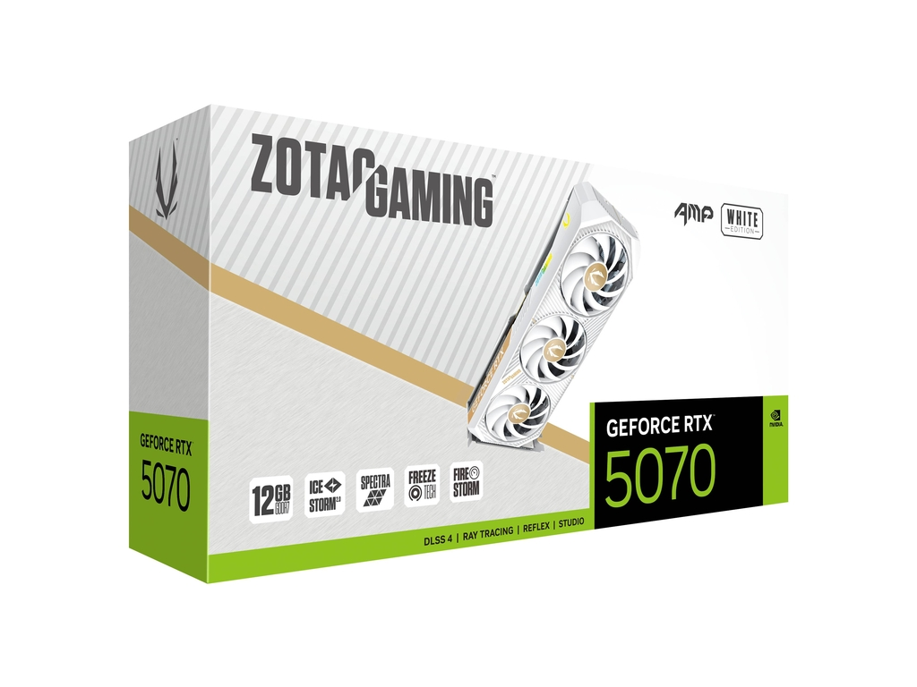 ZOTAC RTX 5070 AMP 12GB GDDR7 White Edition ZOTAC RTX 5070 AMP 12GB GDDR7 White Edition